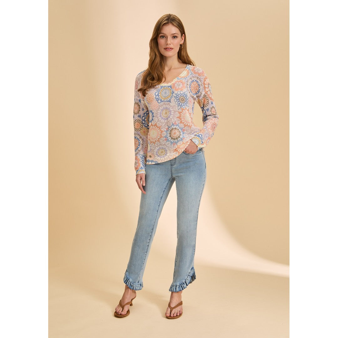 V-Neck Printed Sweater 1214624