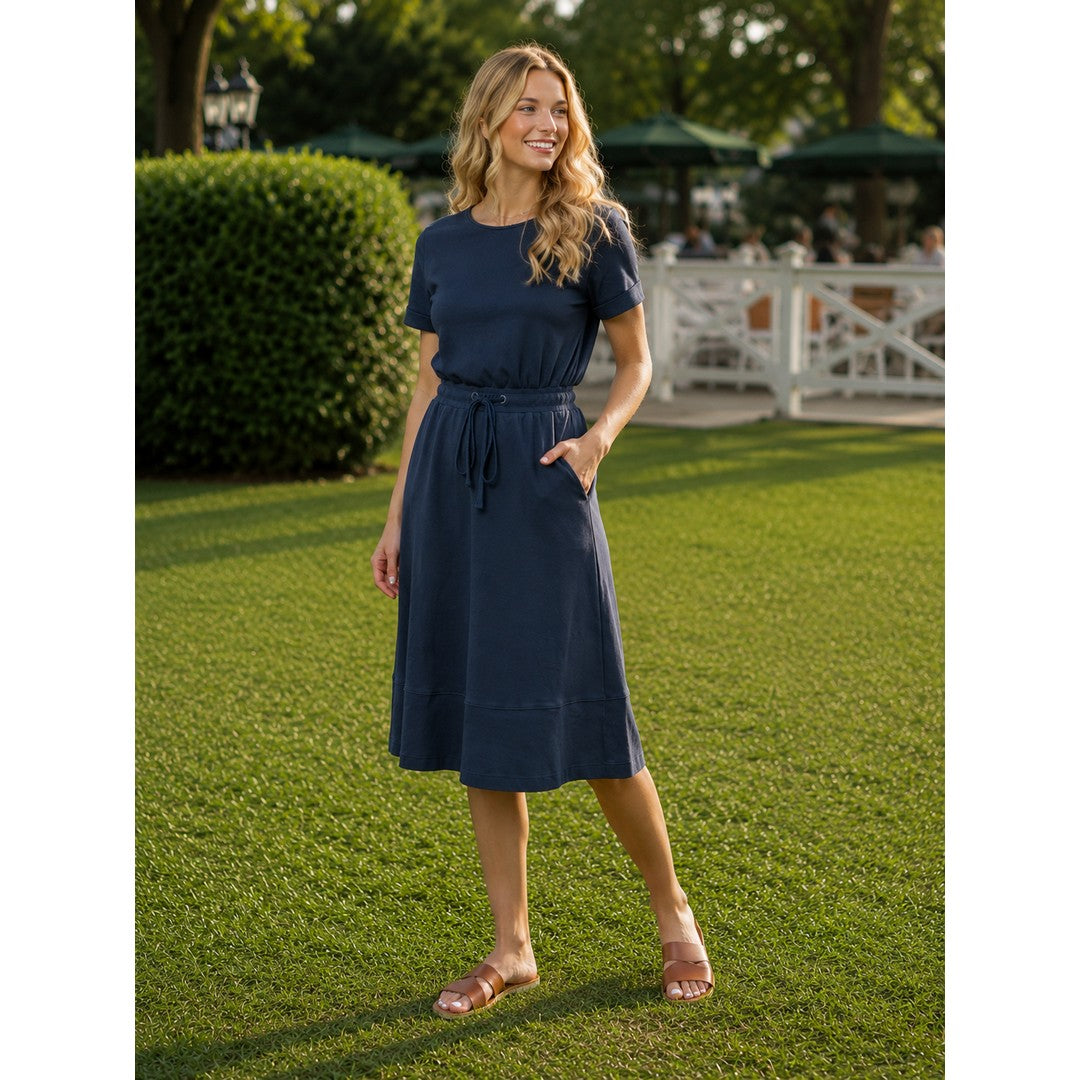 Marie Short Sleeve Knit A-line Dress