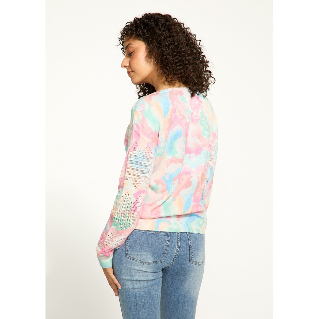 Lightweight Printed Pointelle Sweater 1337624