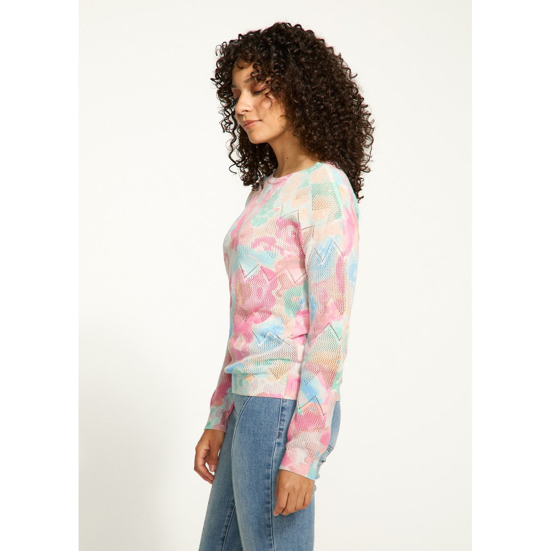 Lightweight Printed Pointelle Sweater 1337624