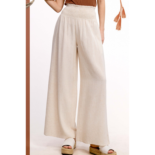 Smocked Waist High Waist Pant JDP4229