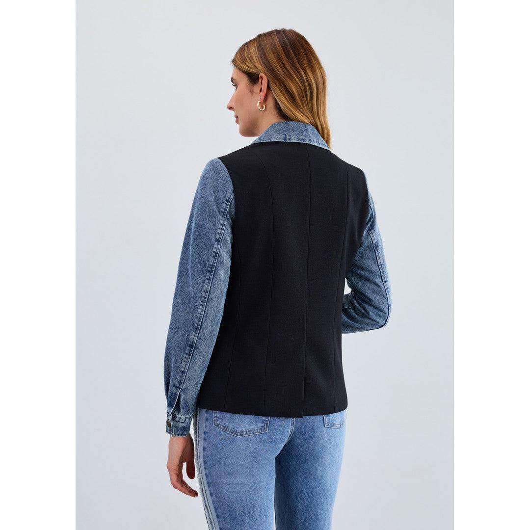 Mixed Media Blazer Jacket 1541307