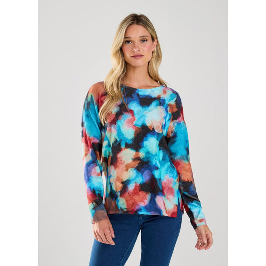 Printed Boat Neck Sweater 1859578