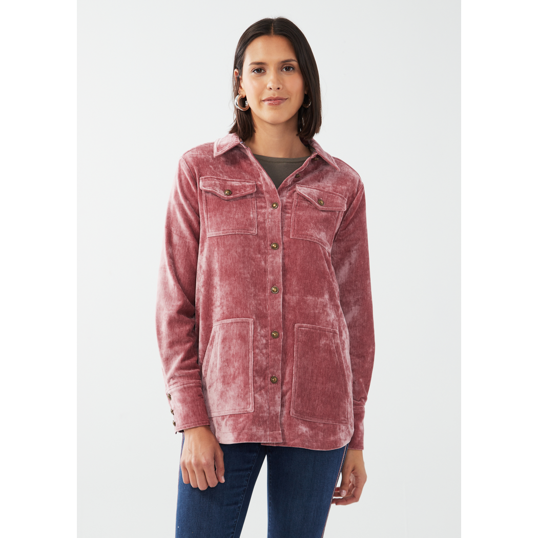 Long Sleeve Textured Velvet Jacket 1940826