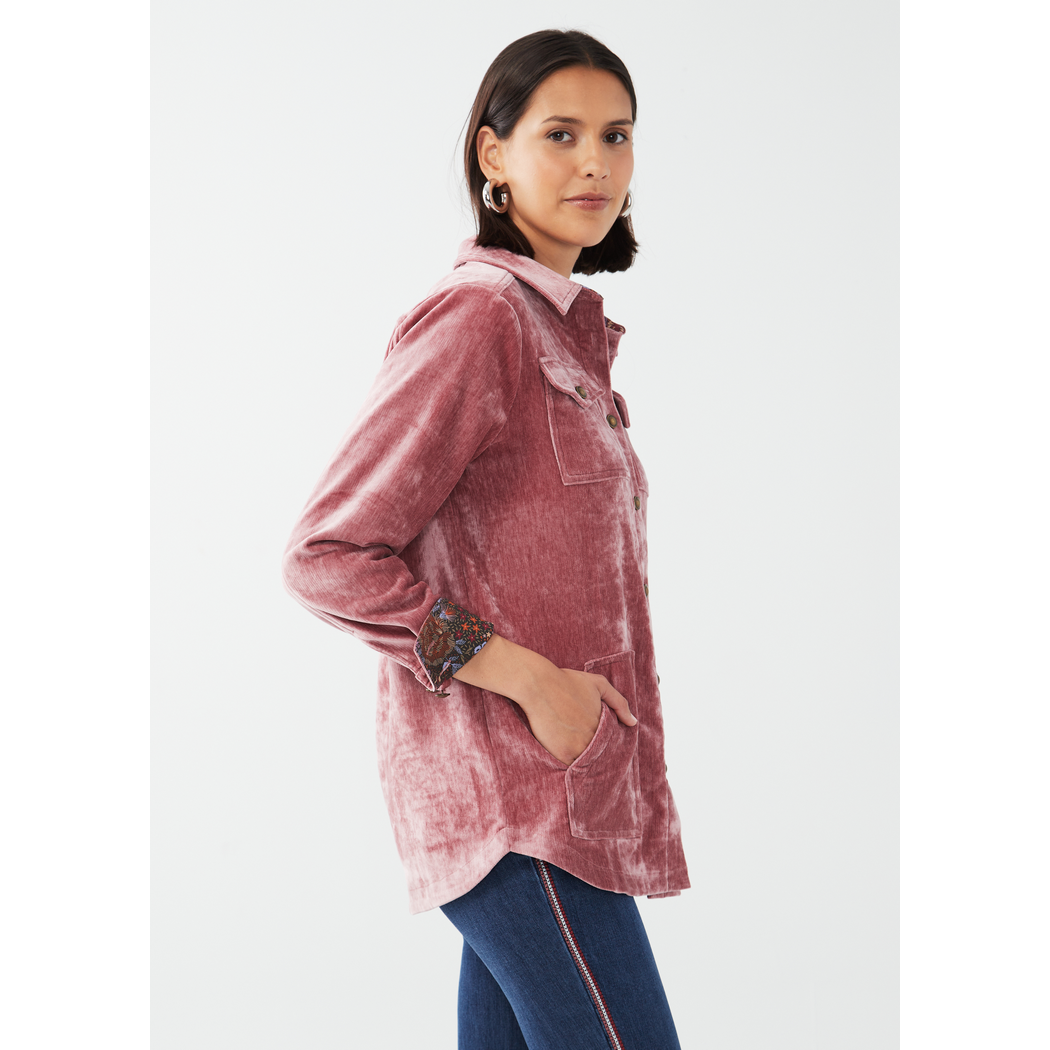 Long Sleeve Textured Velvet Jacket 1940826