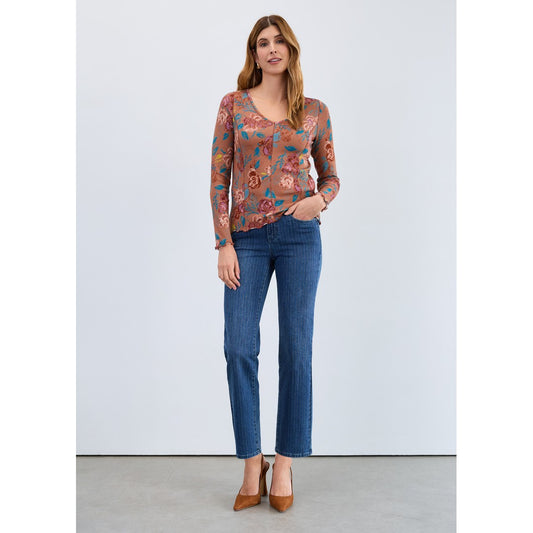 Olivia Pinstripe Straight Ankle Denim 2507779