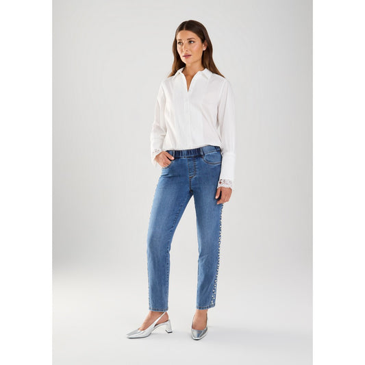 Pull-On Pencil Ankle w/Pearls Denim 2537669