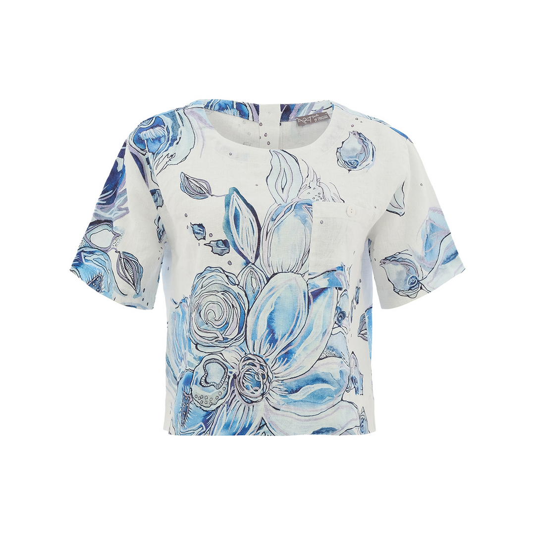 Linen Floral Top 26650