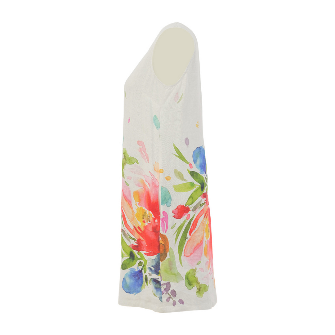 Linen Floral Dress 26703
