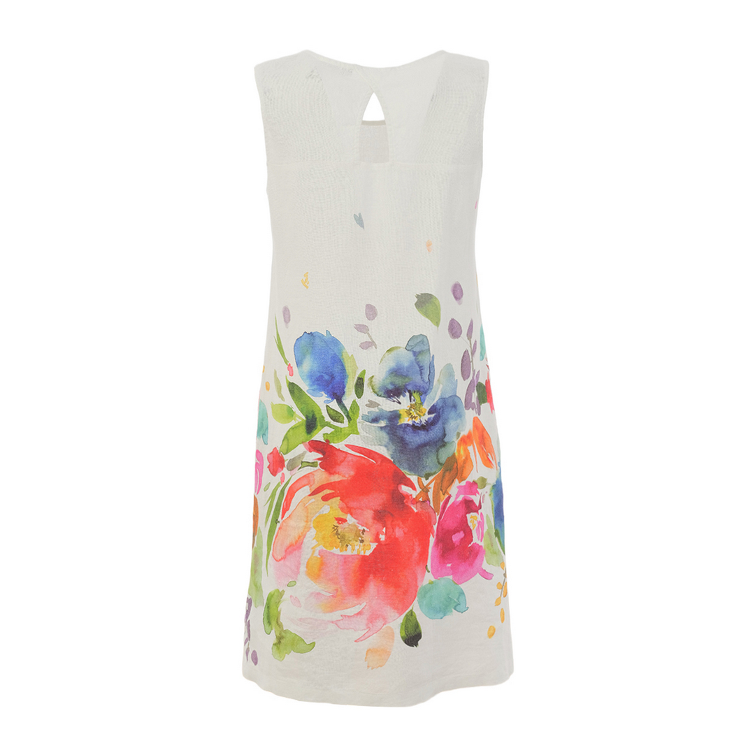 Linen Floral Dress 26703