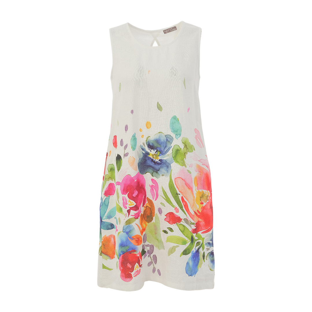 Linen Floral Dress 26703
