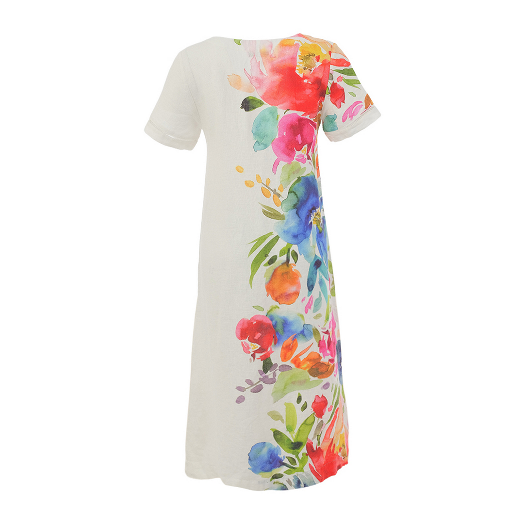 Floral Linen Dress 26704