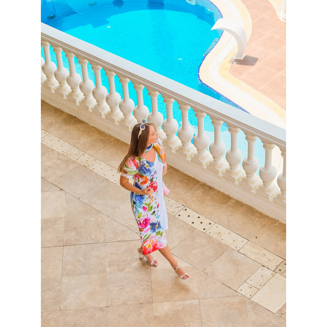 Floral Linen Dress 26704