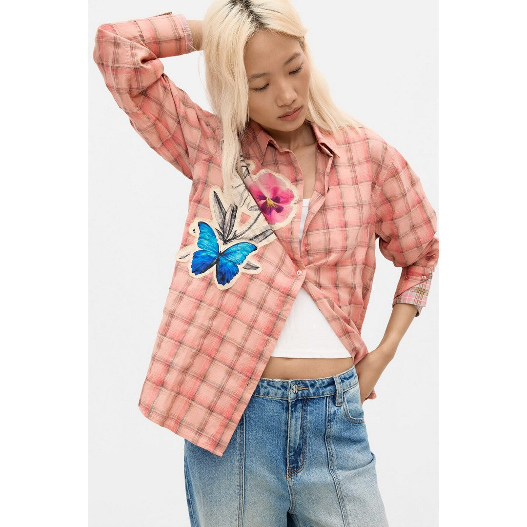 Plaid Flowers Blouse 26WWCW03