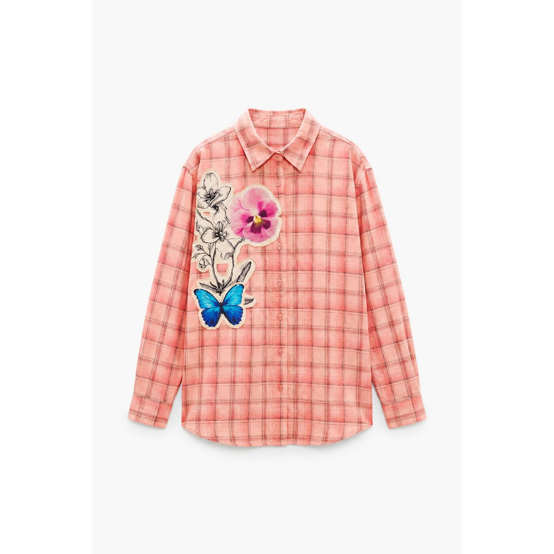 Plaid Flowers Blouse 26WWCW03