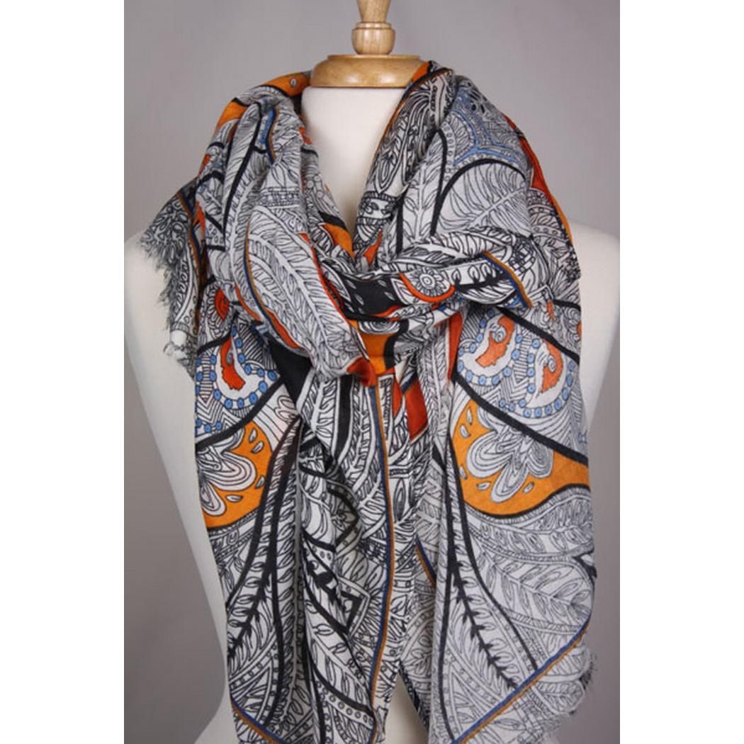 Paisley Print Shawl Accessories 3216