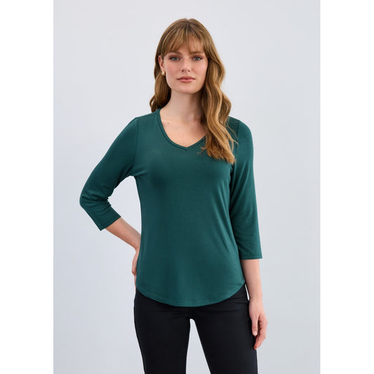 3/4 Sleeve V-Neck Top 3318756
