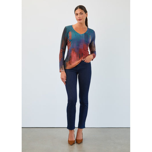 Smooth Abstract Printed Jersey Top 3332451