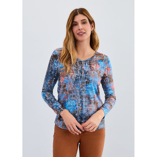 3/4 Sleeve V-Neck Top 3390844