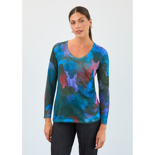 Slub Knit Abstract Top 3510955