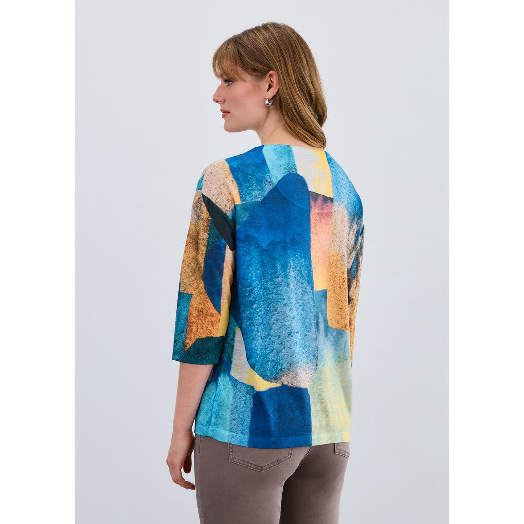 3/4 Sleeve V-Neck Top 3910451