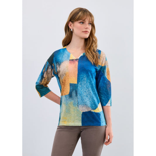 3/4 Sleeve V-Neck Top 3910451