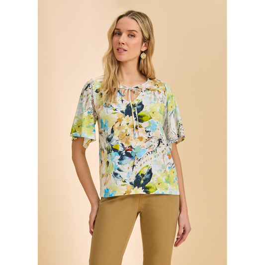 Short Sleeve V-Neck Top 3956476