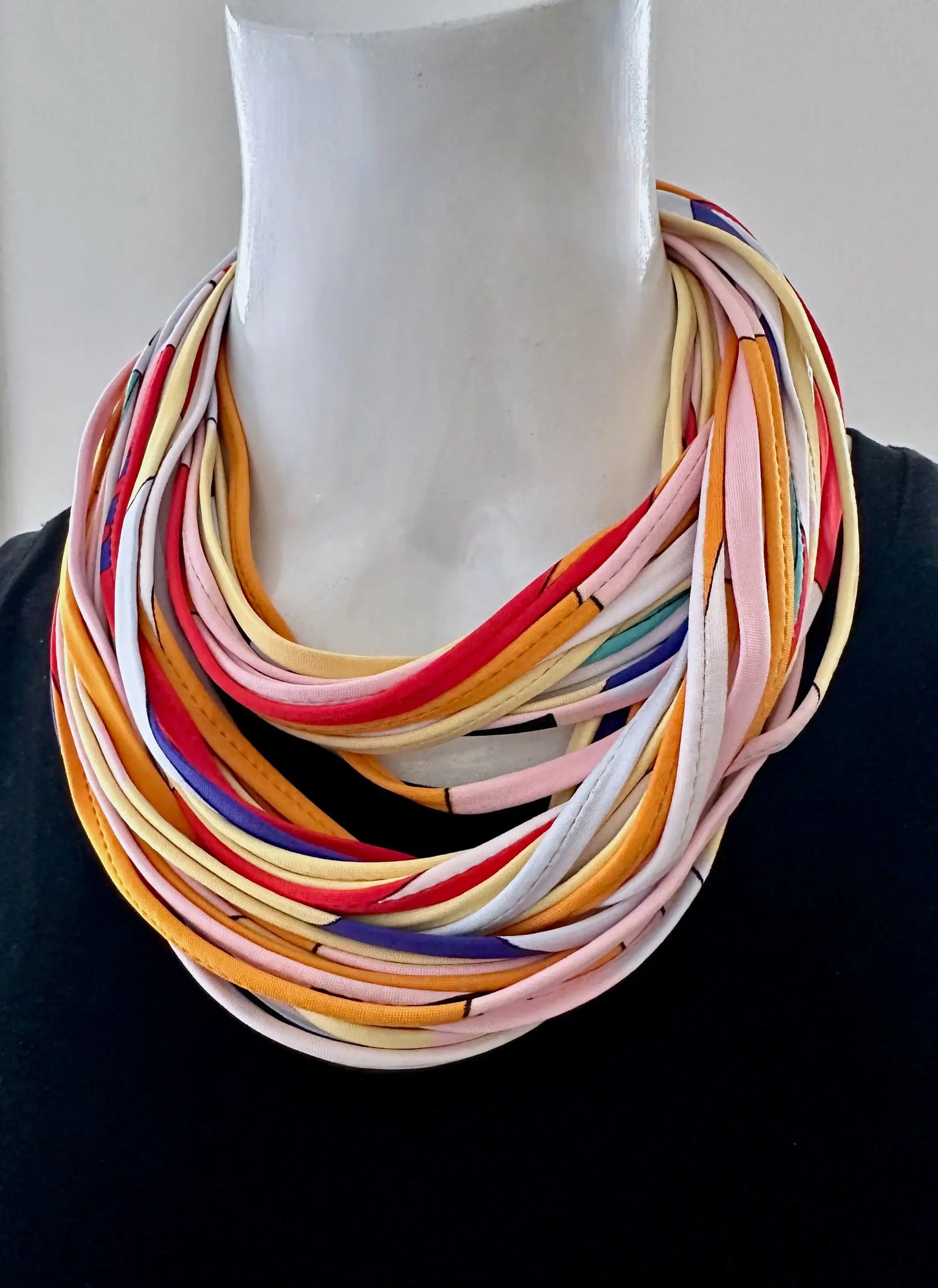 Bright Yellow Colorblock Scarf Necklace 'Sunshine'