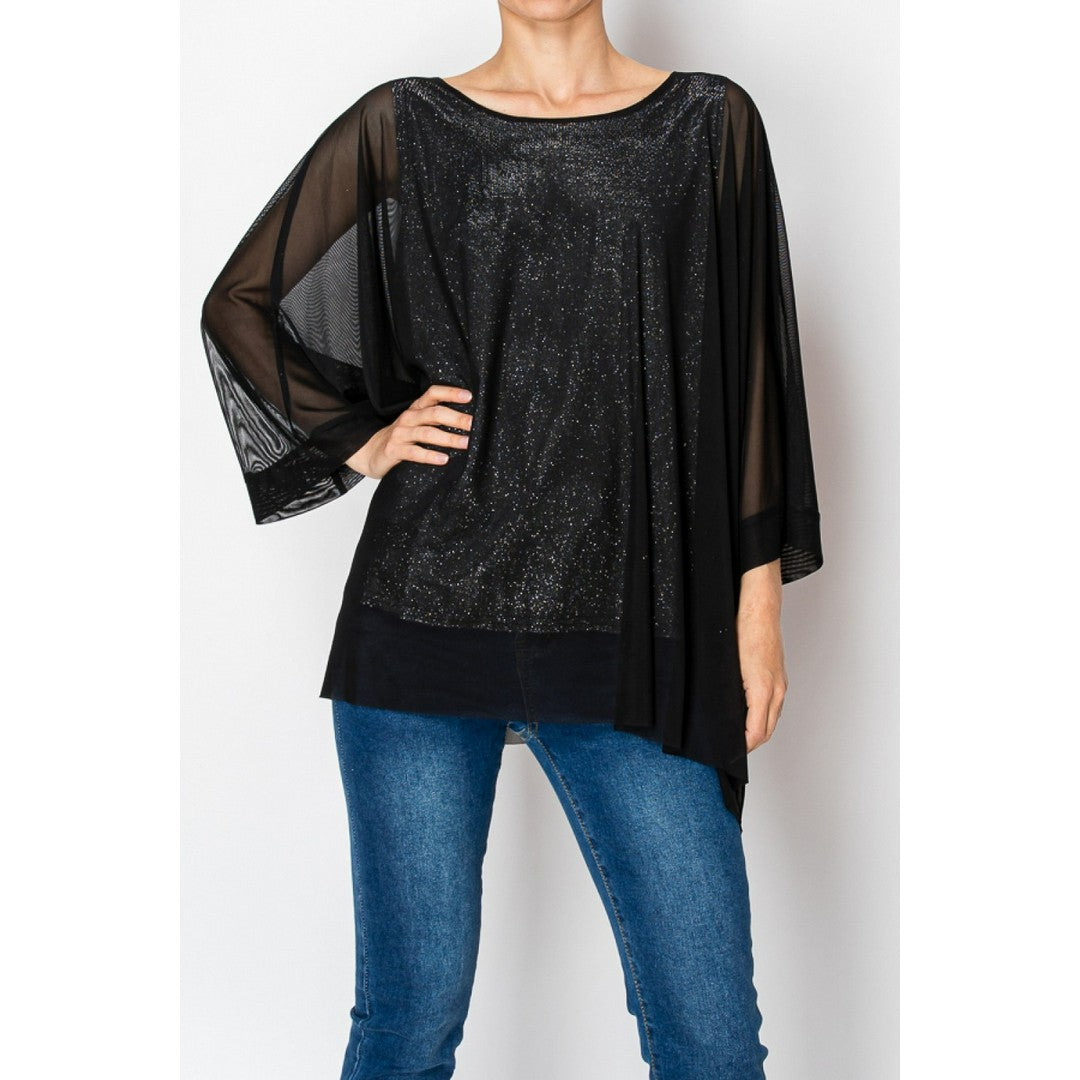Chiffon Tunic Top with Attached Sparkly Tank Top OLS4821