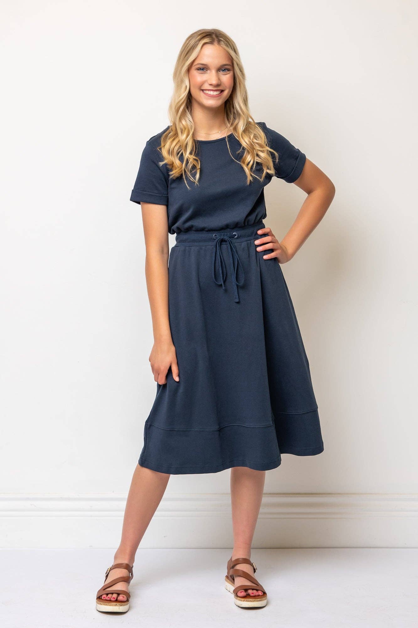 Marie Short Sleeve Knit A-line Dress