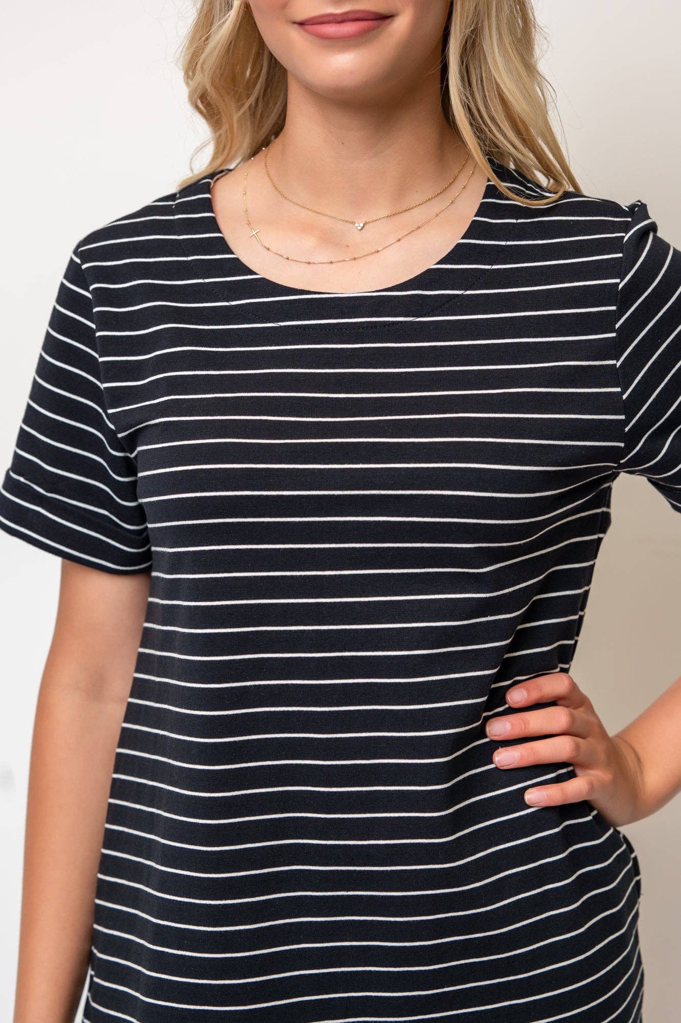 Celine Short Sleeve A-Line Dress