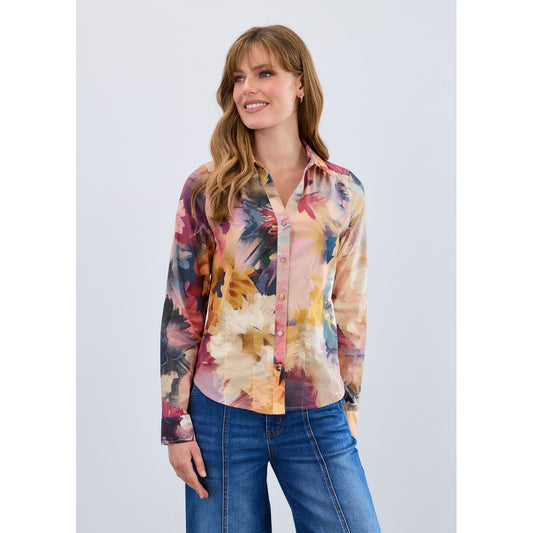 Long Sleeve Split Neck Top 7004623