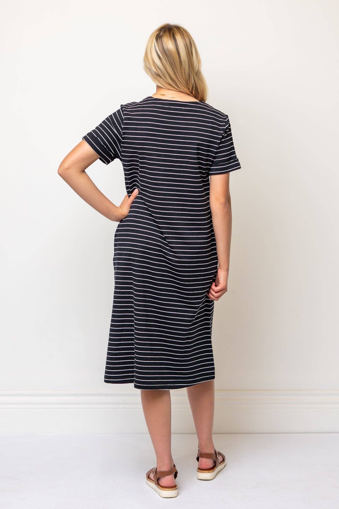Celine Short Sleeve A-Line Dress