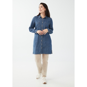 Long Sleeve Denim Tunic Top 7591853
