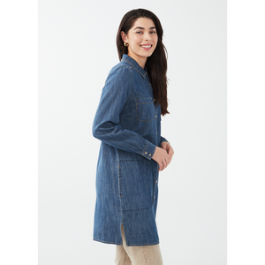 Long Sleeve Denim Tunic Top 7591853