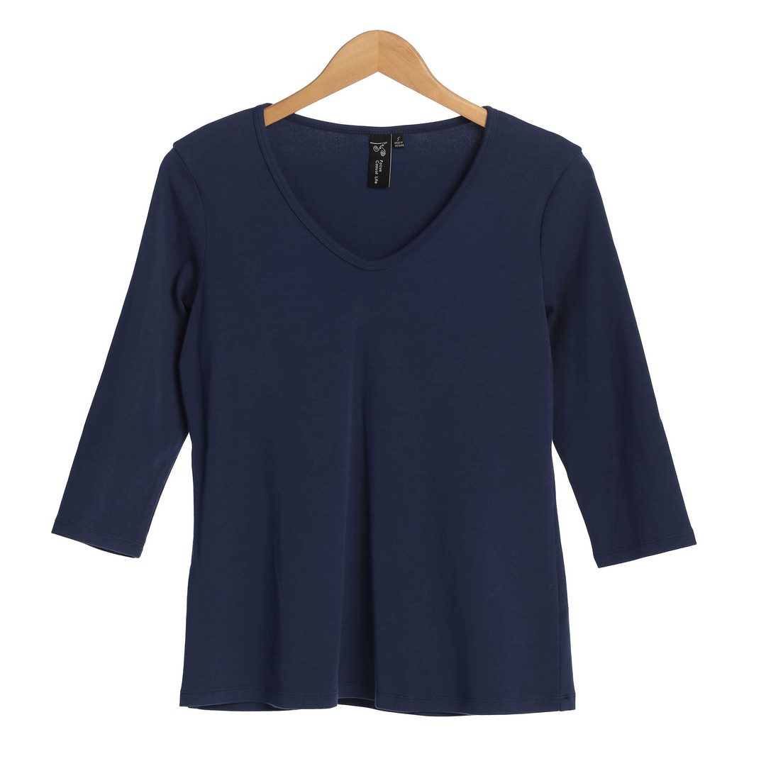 Cotton Ribbed 3/4 Sleeve T T35