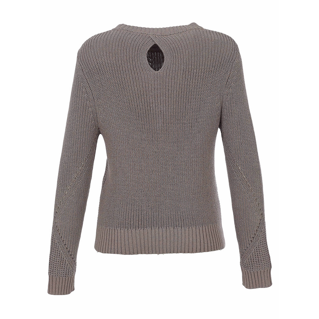 Crewneck Sweater with Keyhole Detail 76312