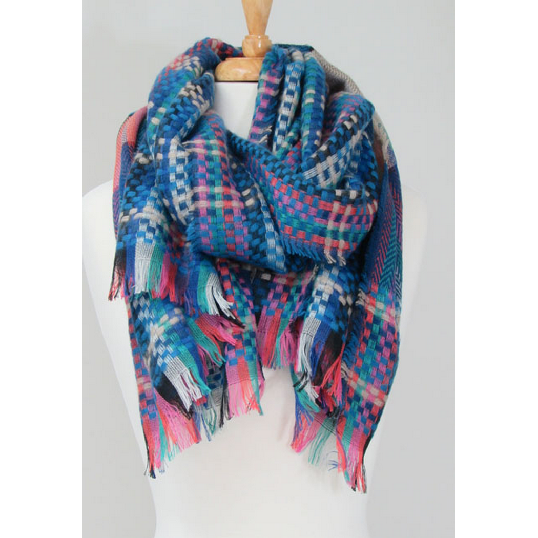Multi Basket Weave Shawl Accessories 8627