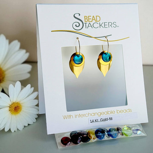 LF38G - Gold-fill earrings with 9 interchangeable colours.