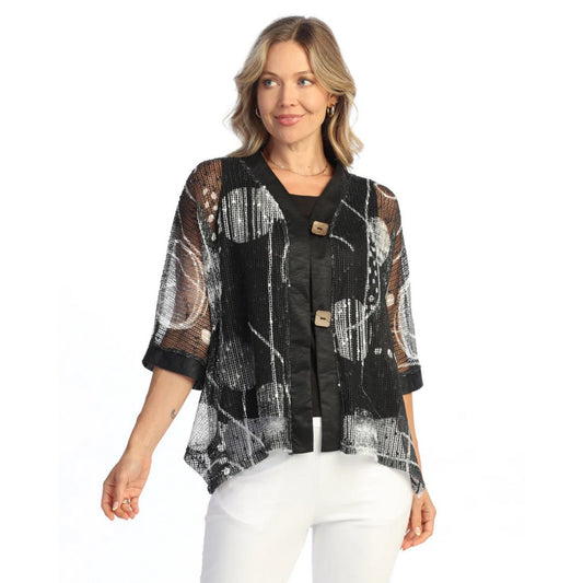 Printed Mesh Cardi BC8-2096
