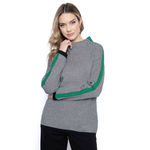 Load image into Gallery viewer, Mock Neck Stripe Sweater BK798
