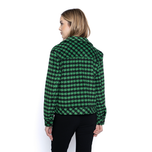 Button Front Houndstooth Jacket BM512AM