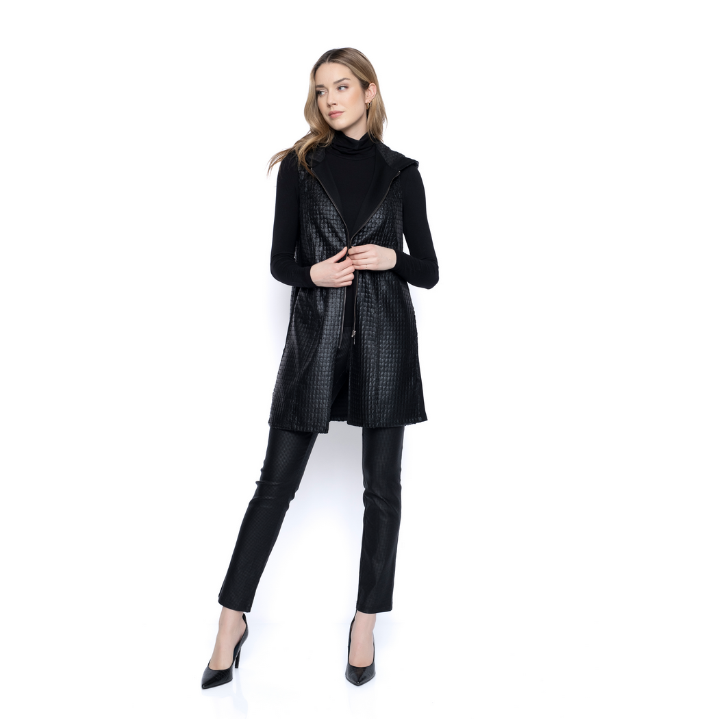 Pull-On Slim Leg Houndstooth Pant BM988HX