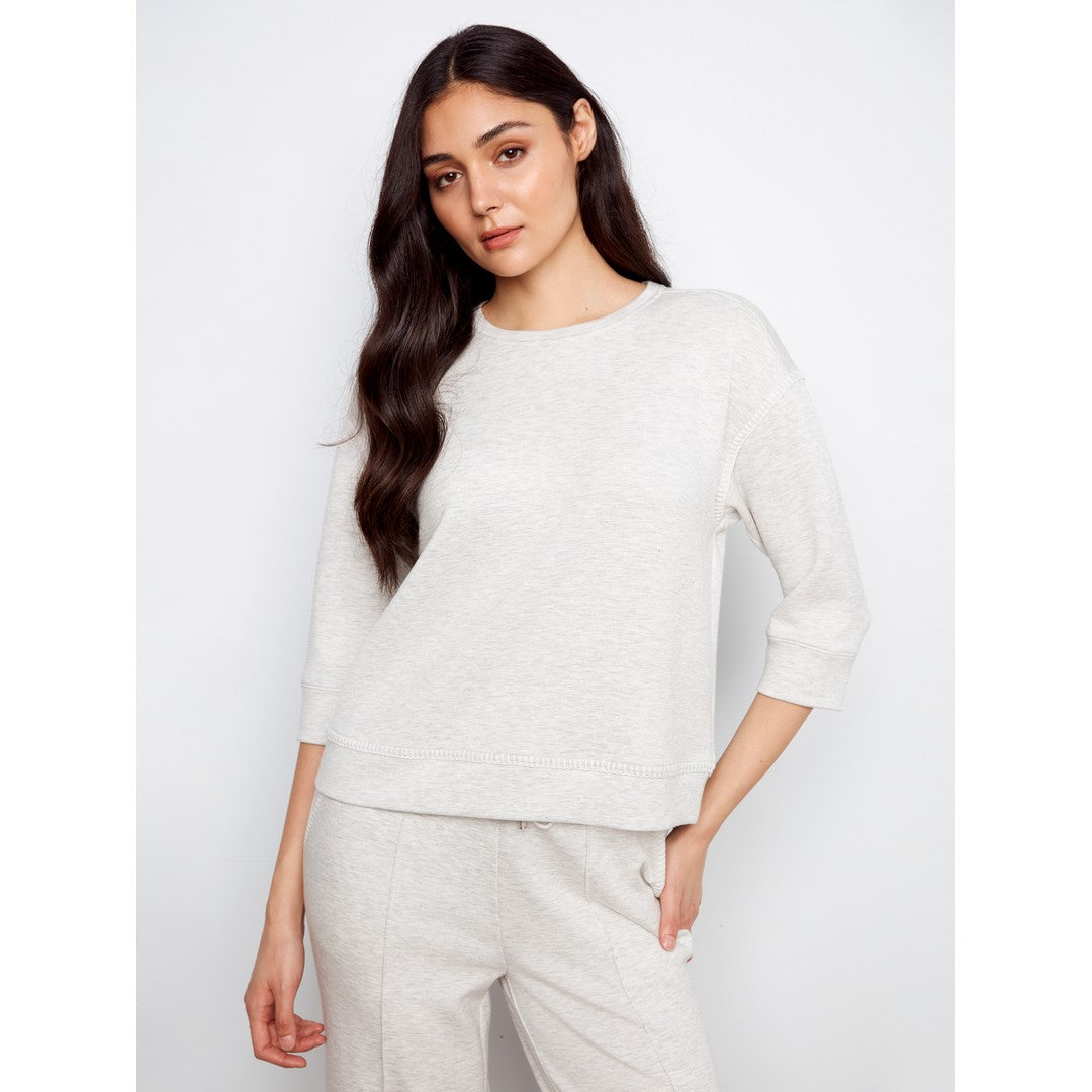 Soft Scuba 3/4 Sleeve Top C1425-479C