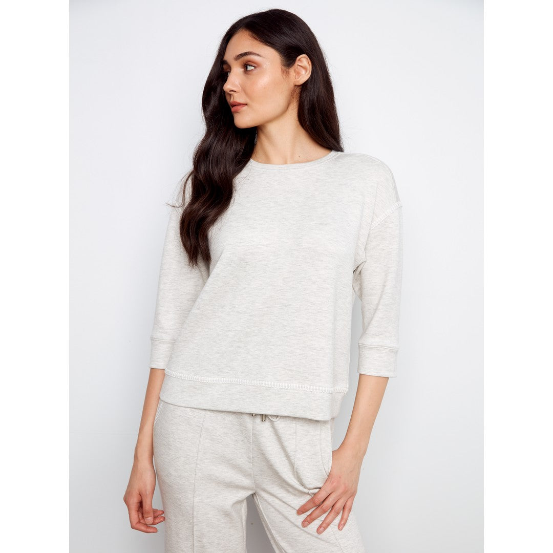 Soft Scuba 3/4 Sleeve Top C1425-479C