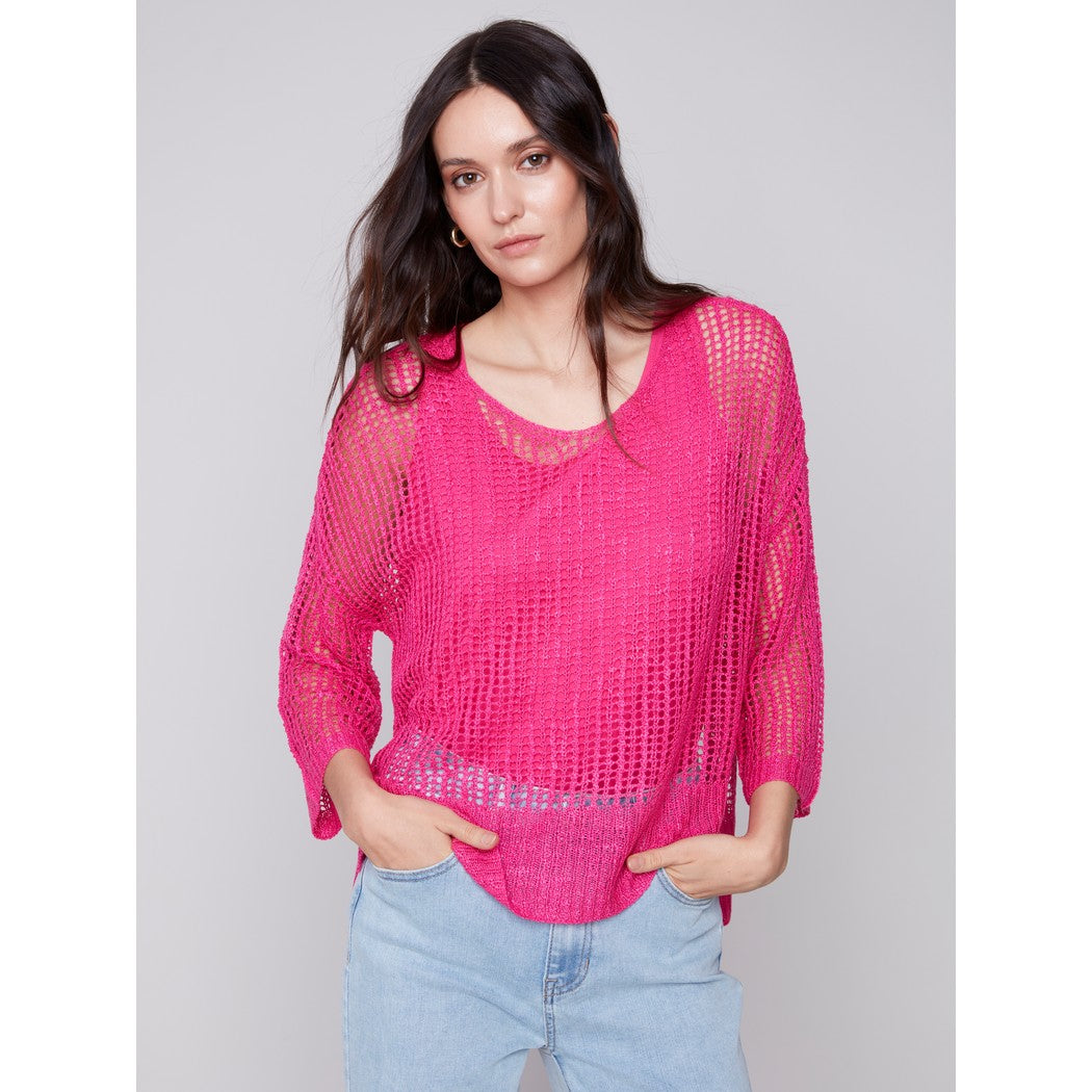 Fishnet Crochet Sweater C2326X
