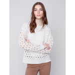 Load image into Gallery viewer, Crew-Neck Opened Stitch Cable Sweater C2541648B

