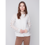 Load image into Gallery viewer, Crew-Neck Opened Stitch Cable Sweater C2541648B
