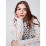 Load image into Gallery viewer, Crew-Neck Opened Stitch Cable Sweater C2541648B
