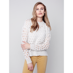 Load image into Gallery viewer, Crew-Neck Opened Stitch Cable Sweater C2541648B
